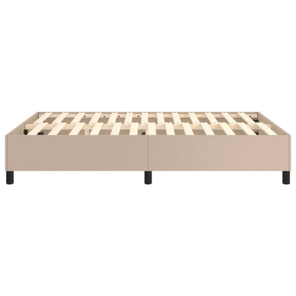 Boxspring sengeramme 140x200 cm kunstlæder cappuccinofarvet