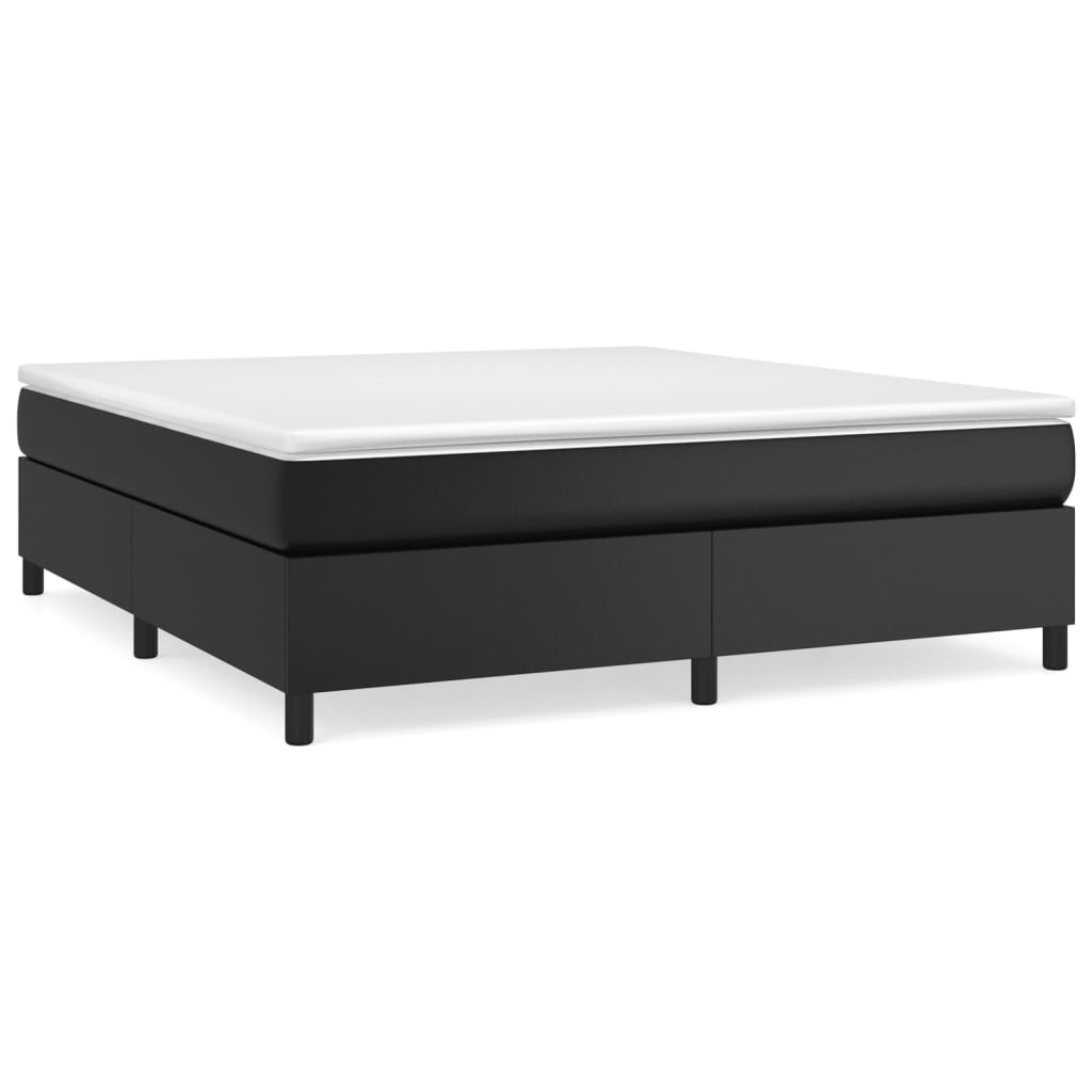 Boxspring sengeramme 160x200 cm kunstlæder sort
