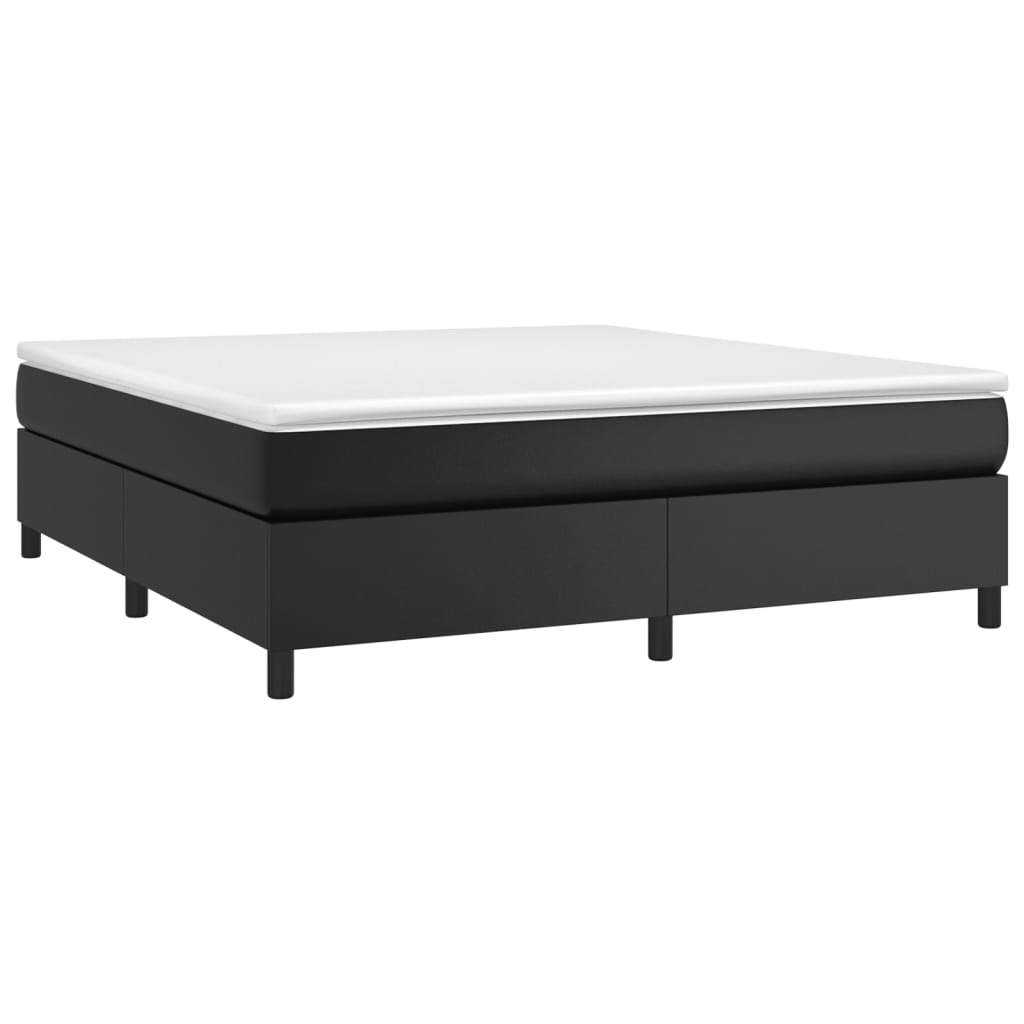 Boxspring sengeramme 160x200 cm kunstlæder sort