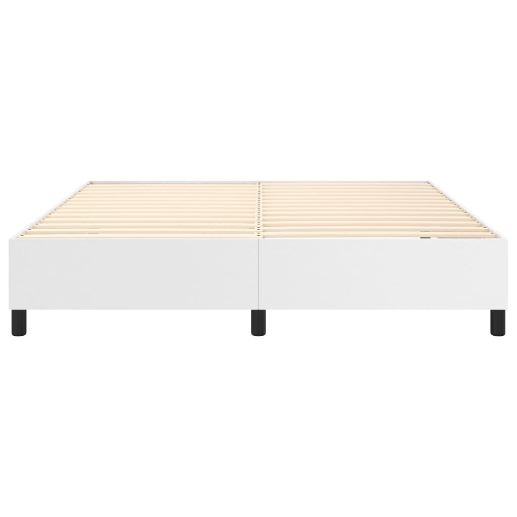 Boxspring sengeramme 160x200 cm kunstlæder hvid