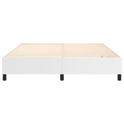 Boxspring sengeramme 160x200 cm kunstlæder hvid
