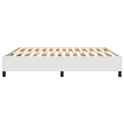 Boxspring sengeramme 160x200 cm kunstlæder hvid