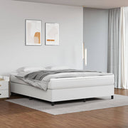 Boxspring sengeramme 160x200 cm kunstlæder hvid
