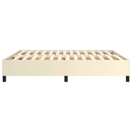 Boxspring sengeramme 160x200 cm kunstlæder cremefarvet