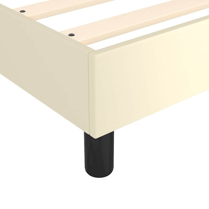 Boxspring sengeramme 160x200 cm kunstlæder cremefarvet