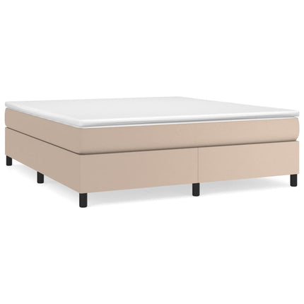 Boxspring sengeramme 160x200 cm kunstlæder cappuccinofarvet