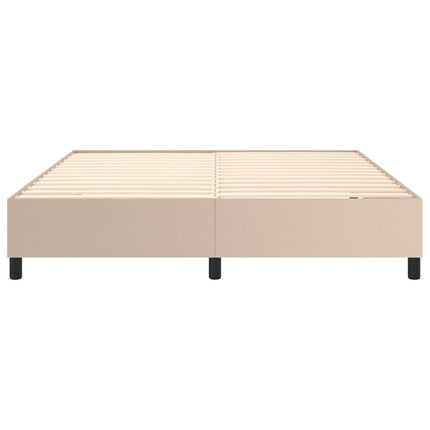 Boxspring sengeramme 160x200 cm kunstlæder cappuccinofarvet