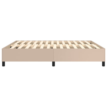 Boxspring sengeramme 160x200 cm kunstlæder cappuccinofarvet