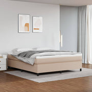 Boxspring sengeramme 160x200 cm kunstlæder cappuccinofarvet