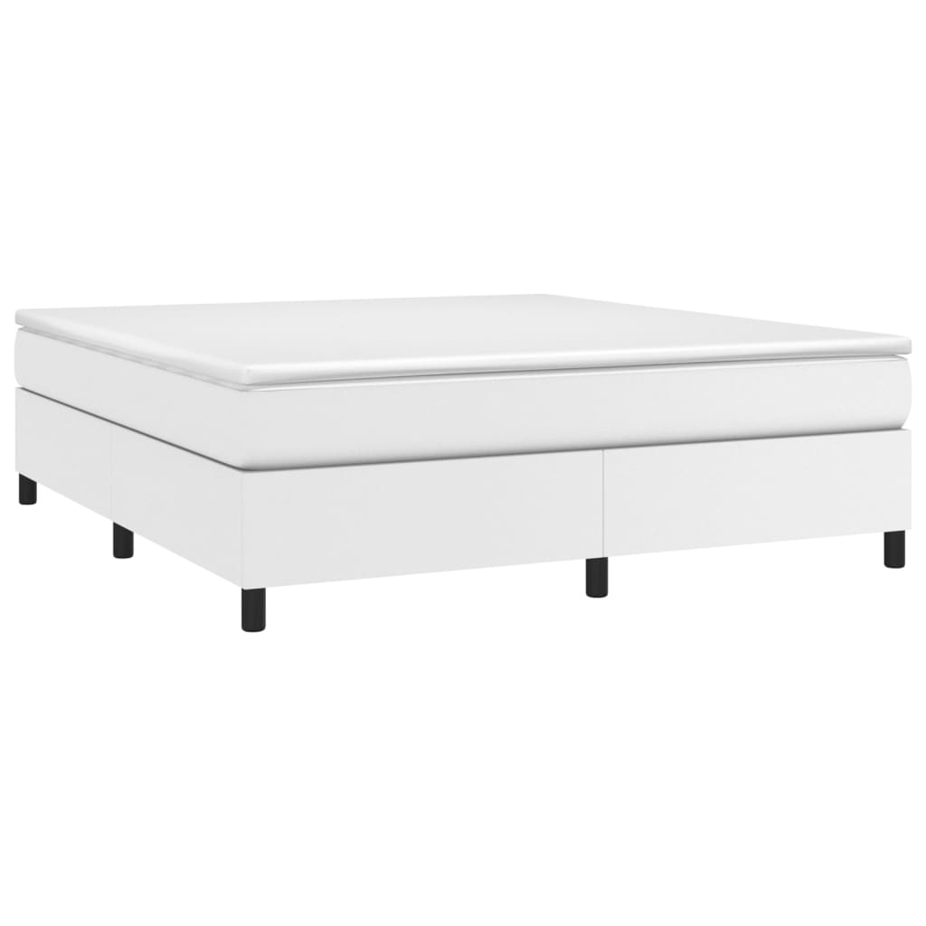 Boxspring sengeramme 180x200 cm kunstlæder hvid