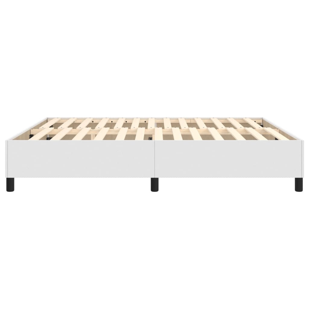 Boxspring sengeramme 180x200 cm kunstlæder hvid