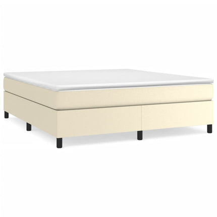 Boxspring sengeramme 180x200 cm kunstlæder cremefarvet