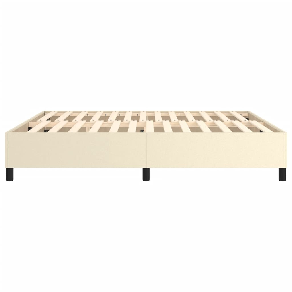 Boxspring sengeramme 180x200 cm kunstlæder cremefarvet