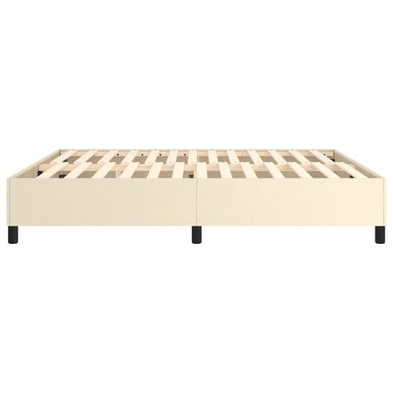 Boxspring sengeramme 180x200 cm kunstlæder cremefarvet