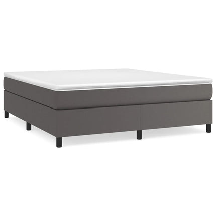 Boxspring sengeramme 180x200 cm kunstlæder grå
