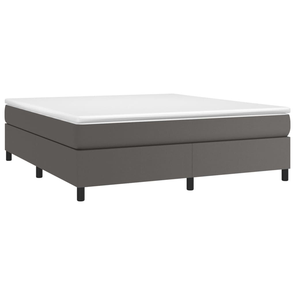 Boxspring sengeramme 180x200 cm kunstlæder grå