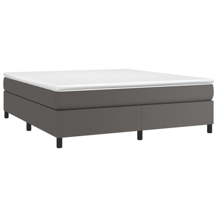 Boxspring sengeramme 180x200 cm kunstlæder grå