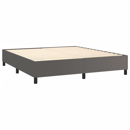 Boxspring sengeramme 180x200 cm kunstlæder grå
