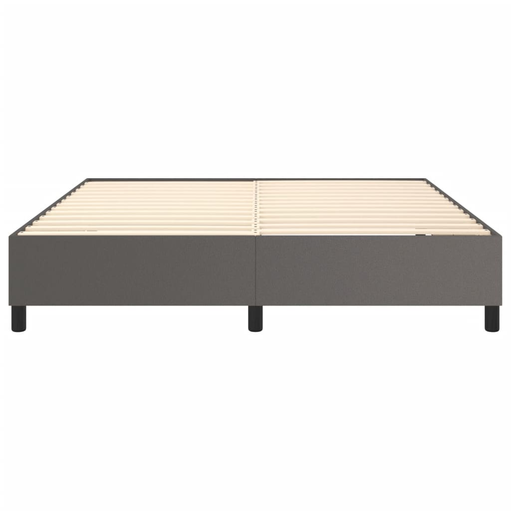 Boxspring sengeramme 180x200 cm kunstlæder grå