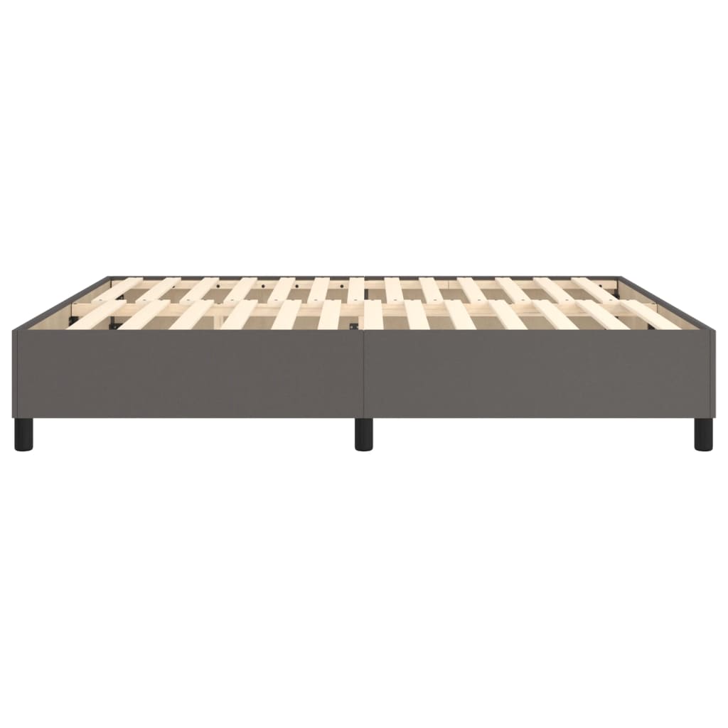 Boxspring sengeramme 180x200 cm kunstlæder grå