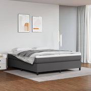 Boxspring sengeramme 180x200 cm kunstlæder grå