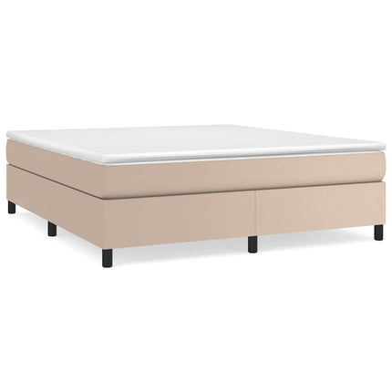 Boxspring sengeramme 180x200 cm kunstlæder cappuccinofarvet
