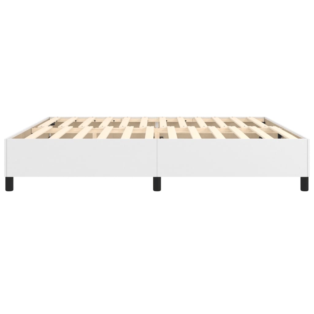 Boxspring sengeramme 200x200 cm kunstlæder hvid