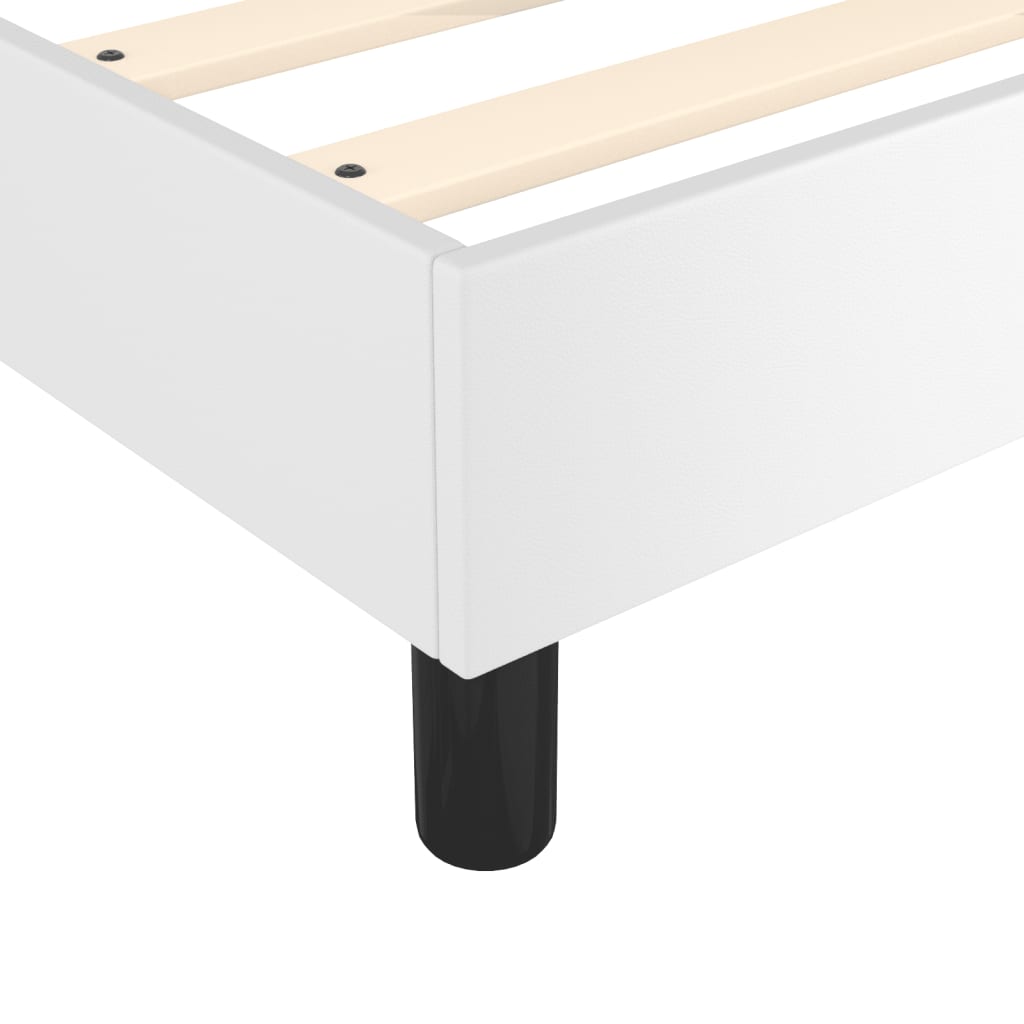 Boxspring sengeramme 200x200 cm kunstlæder hvid