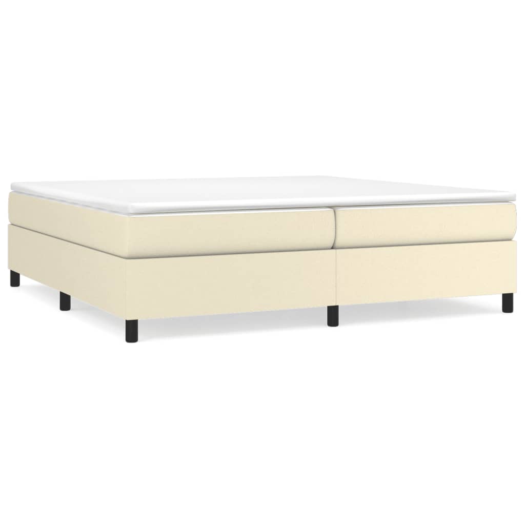 Boxspring sengeramme 200x200 cm kunstlæder cremefarvet
