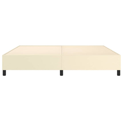 Boxspring sengeramme 200x200 cm kunstlæder cremefarvet
