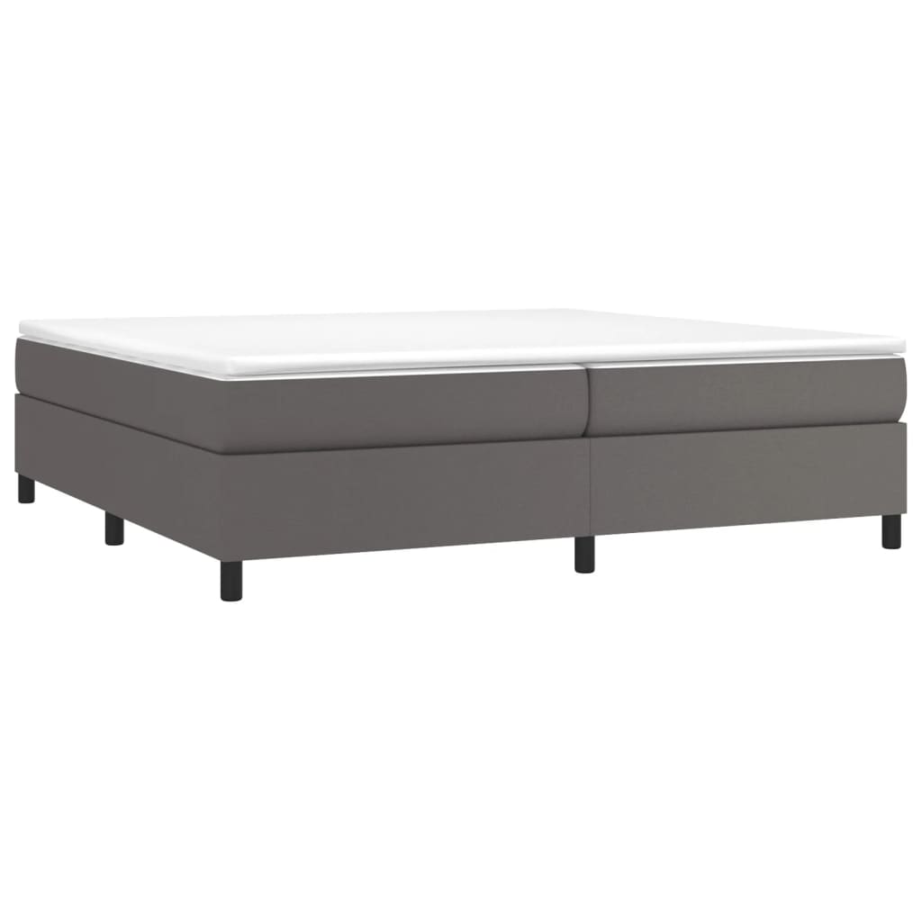Boxspring sengeramme 200x200 cm kunstlæder grå