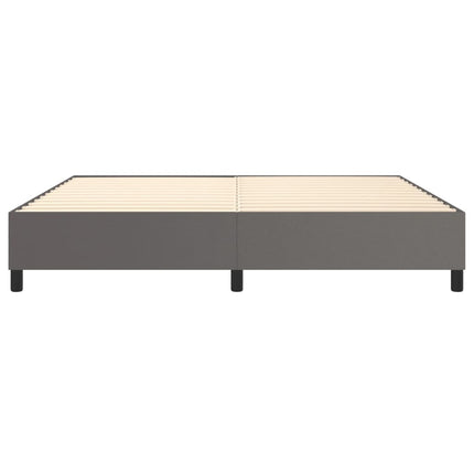 Boxspring sengeramme 200x200 cm kunstlæder grå
