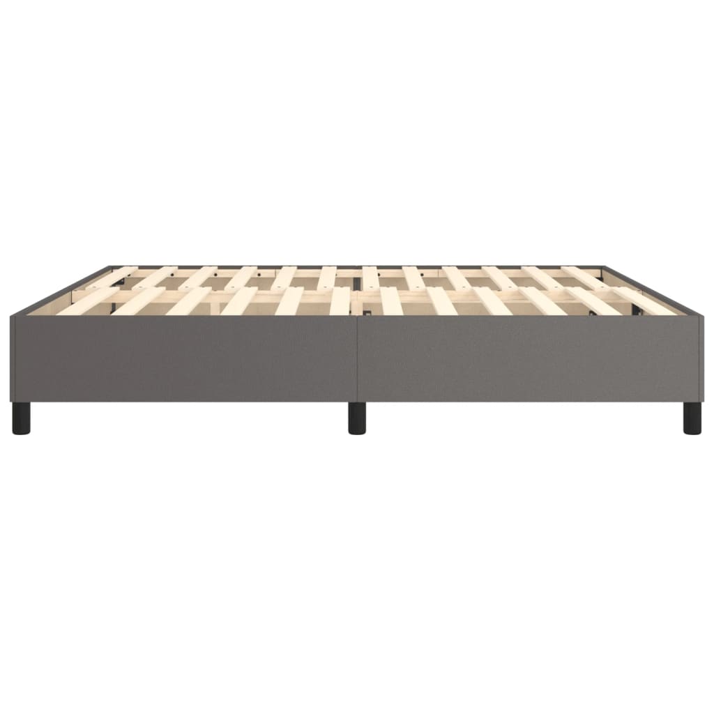 Boxspring sengeramme 200x200 cm kunstlæder grå