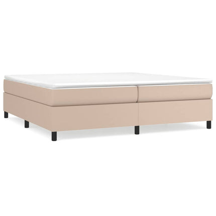 Boxspring sengeramme 200x200 cm kunstlæder cappuccinofarvet