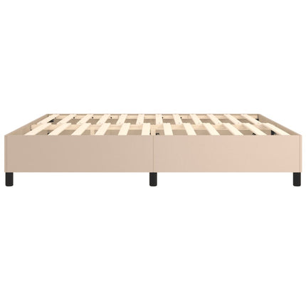 Boxspring sengeramme 200x200 cm kunstlæder cappuccinofarvet