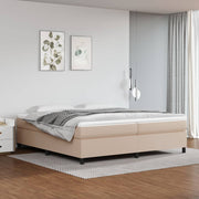 Boxspring sengeramme 200x200 cm kunstlæder cappuccinofarvet