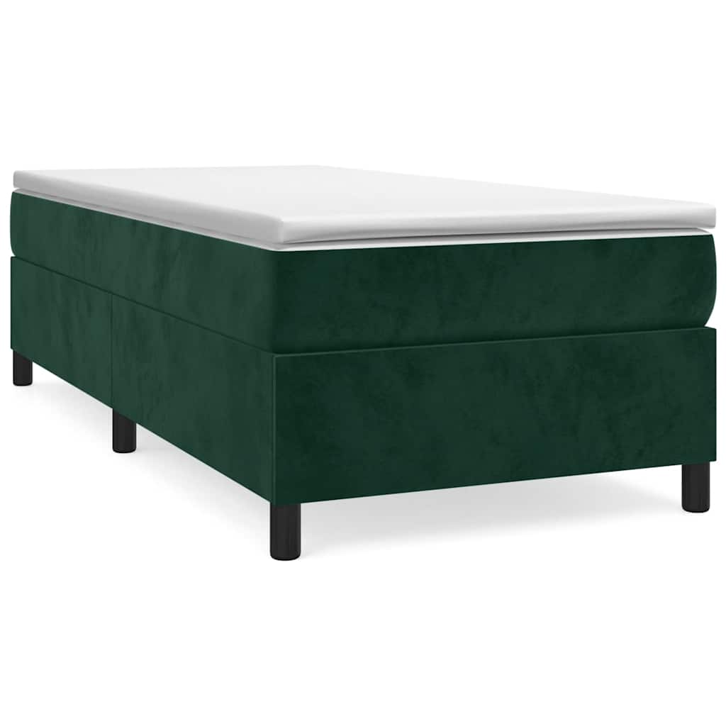 Boxspring sengeramme Mørkegrøn 80x200 cm Fløjl