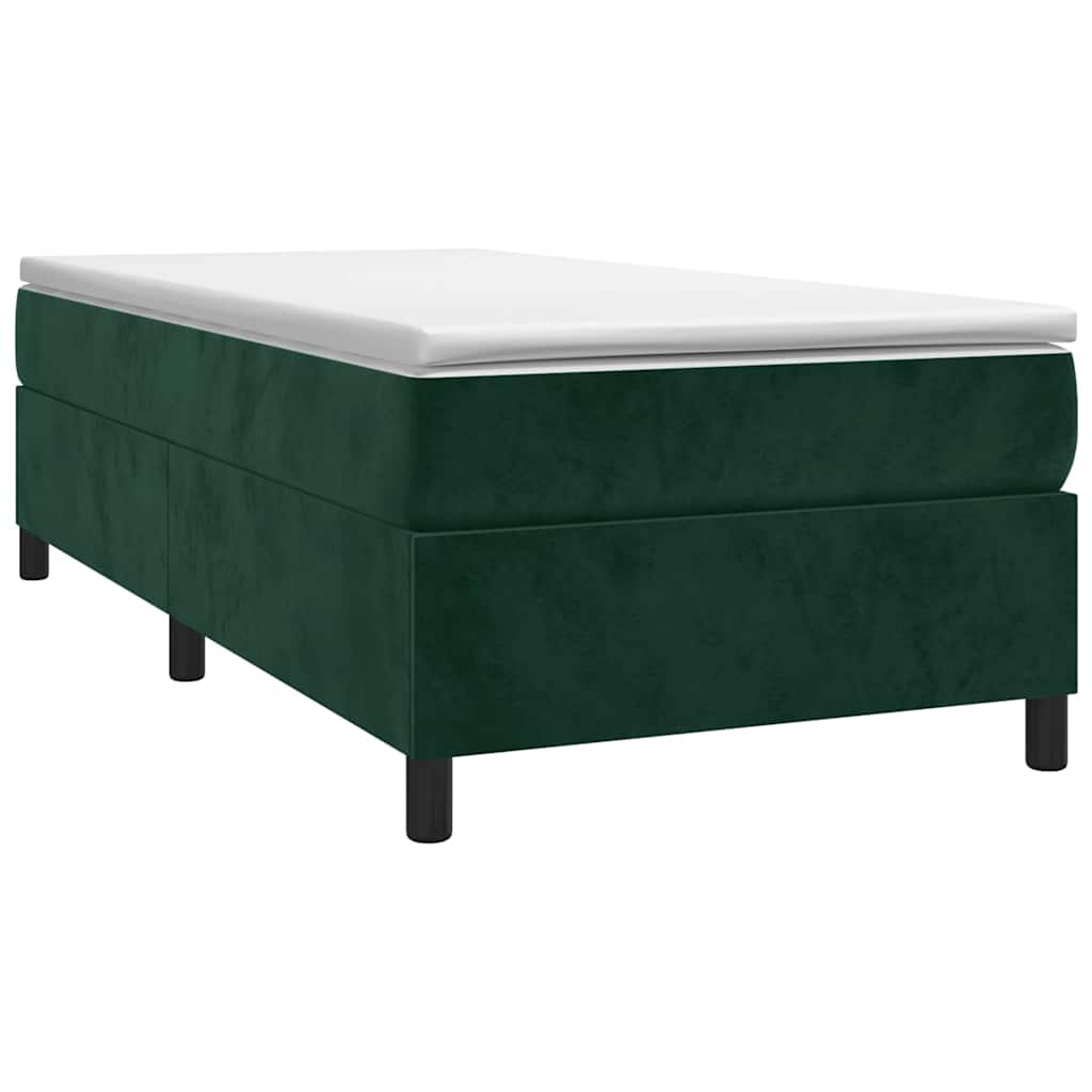 Boxspring sengeramme Mørkegrøn 80x200 cm Fløjl