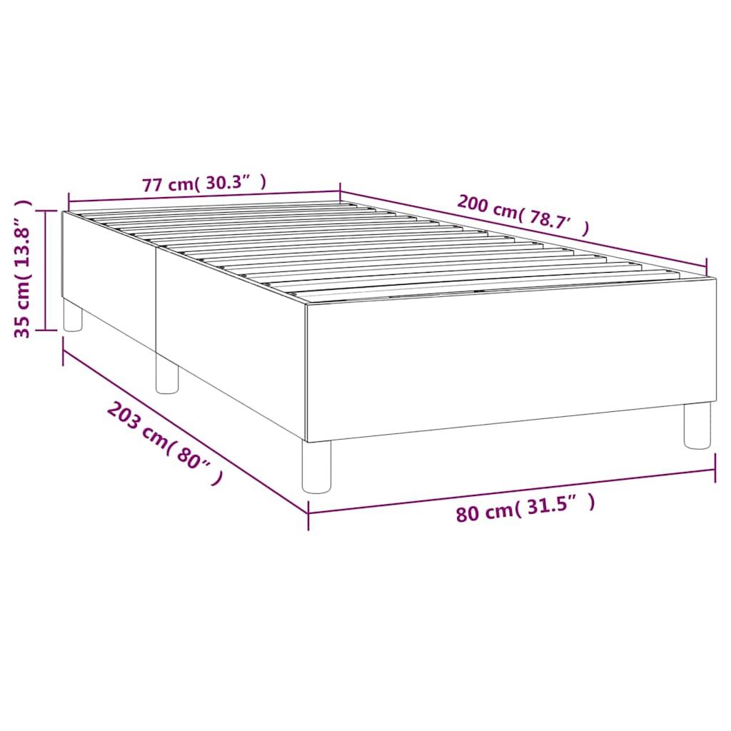 Boxspring sengeramme Mørkegrøn 80x200 cm Fløjl
