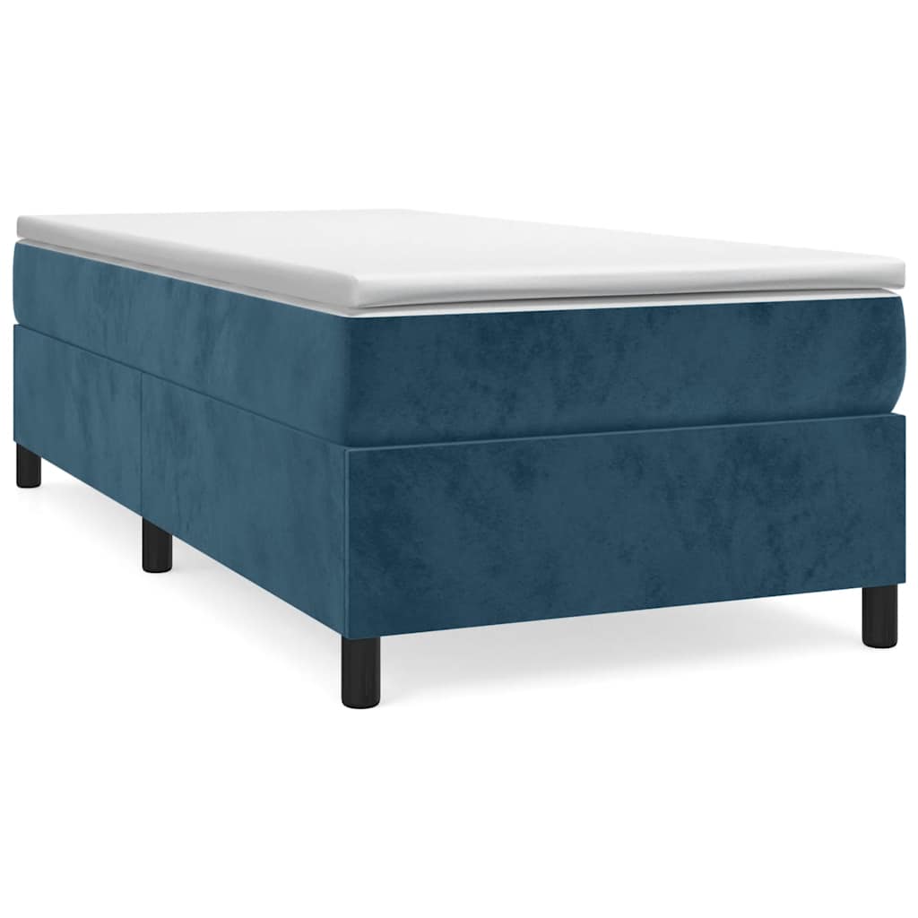 Boxspring sengeramme Mørkeblå 80x200 cm Fløjl