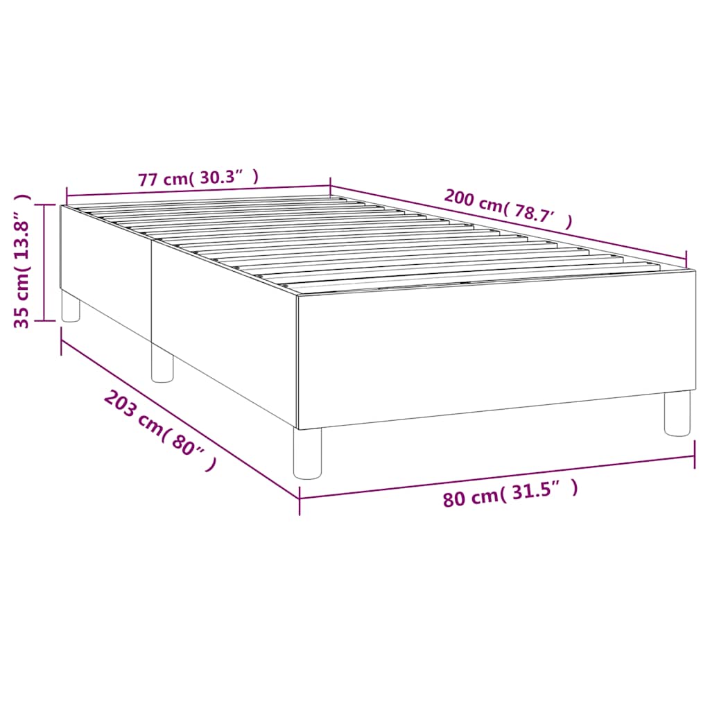 Boxspring sengeramme Mørkeblå 80x200 cm Fløjl