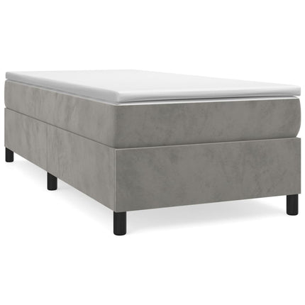 Boxspring sengeramme Lysegrå 90x190 cm Fløjl