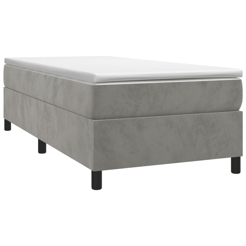 Boxspring sengeramme Lysegrå 90x190 cm Fløjl