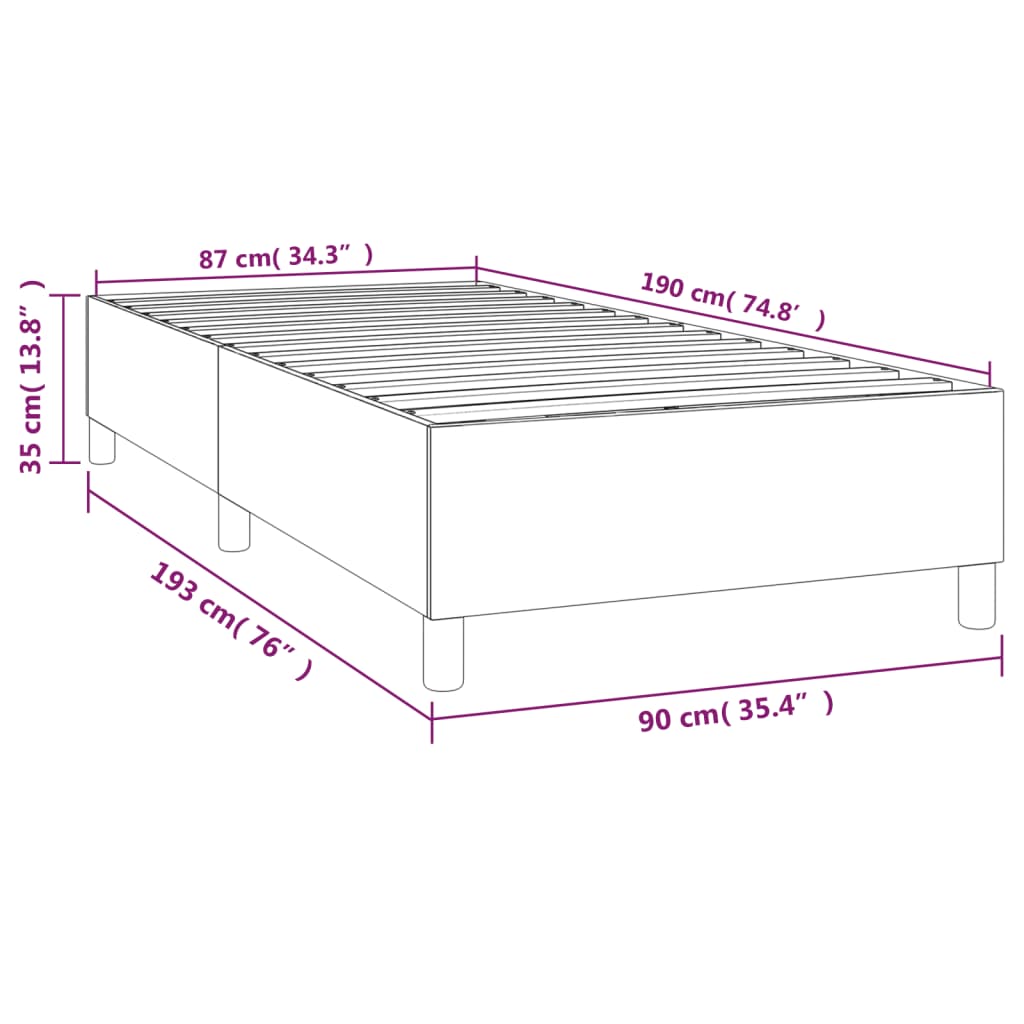 Boxspring sengeramme 90x190 cm fløjl sort