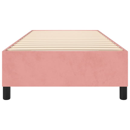 Boxspring sengeramme 90x190 cm fløjl pink