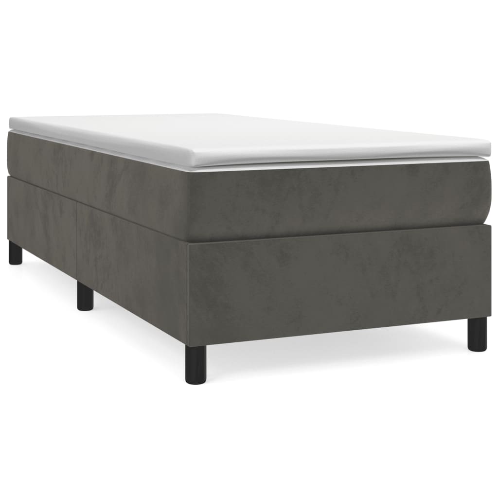 Boxspring sengeramme Mørkegrå 90x200 cm Fløjl