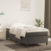Boxspring sengeramme Mørkegrå 90x200 cm Fløjl