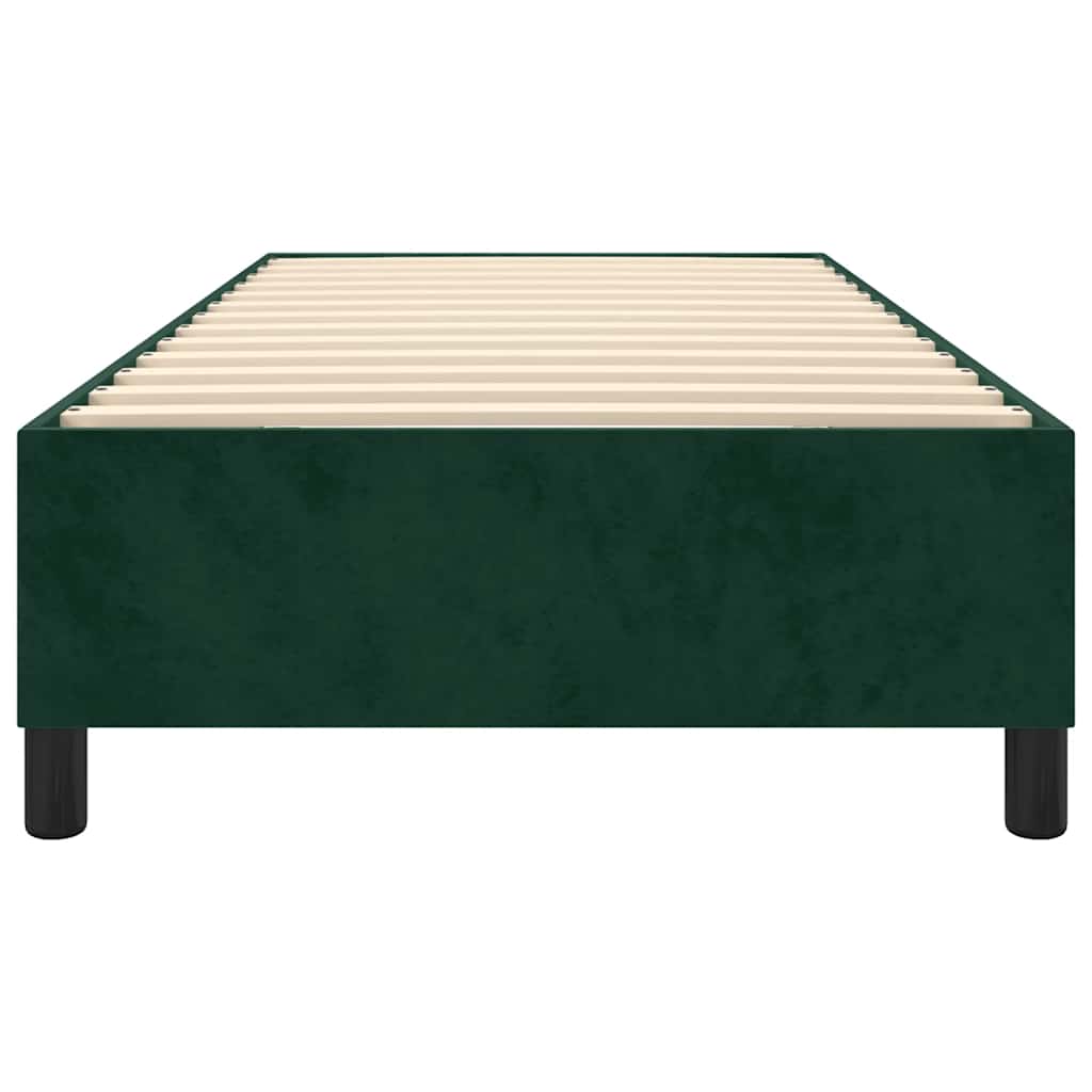 Boxspring sengeramme Mørkegrøn 90x200 cm Fløjl
