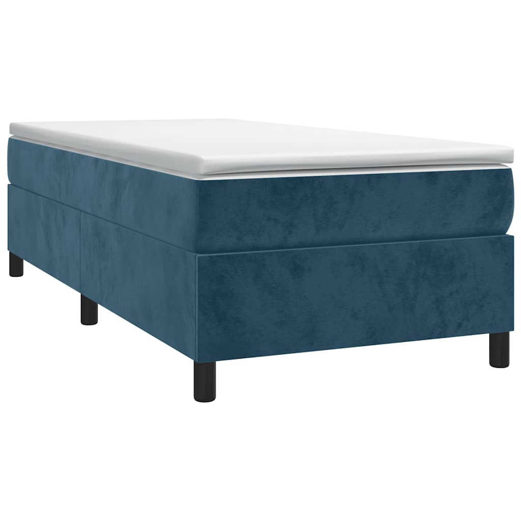 Boxspring sengeramme Mørkeblå 90x200 cm Fløjl