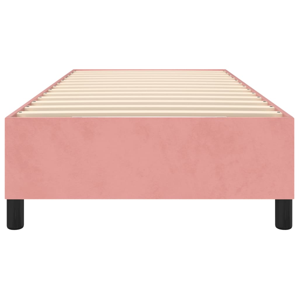 Boxspring sengeramme 90x200 cm fløjl pink